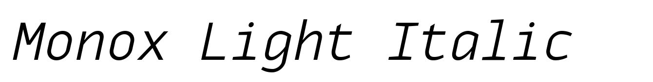 Monox Light Italic